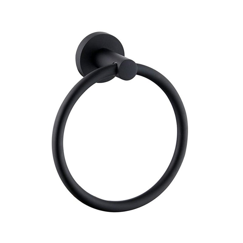 Czarny okrągły uchwyt na ręczniki, okrągły uchwyt na ręczniki, kuchenny uchwyt na ręczniki łazienkowe, wieszak ścienny, wytrzymały, ze stali nierdzewn