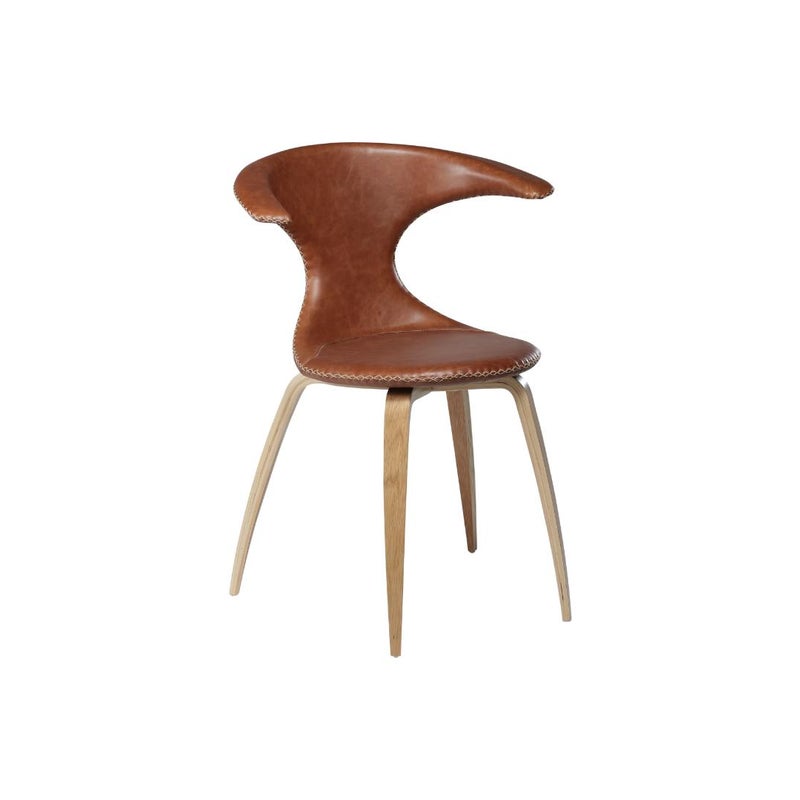 Flair Dan-Form krzesło stołowe prawdziwa skóra brązowy.