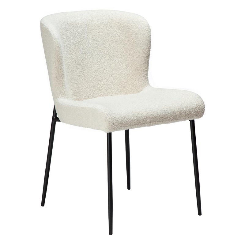 Glam Dan-Form krzesło stołowe bouclé biały.