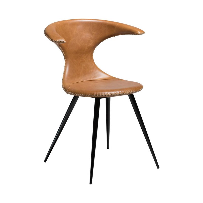 Flair Dan-Form krzesło stołowe prawdziwa skóra brązowy.