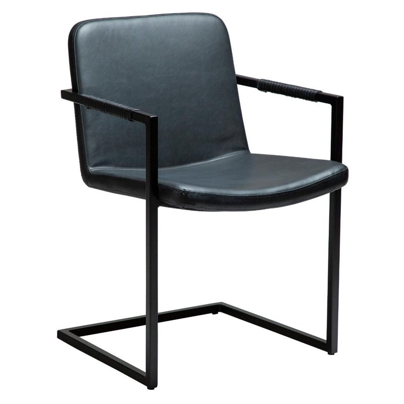 Bounce Dan-Form krzesło stołowe z podłokietnikami PU skóra sztuczna czarny.