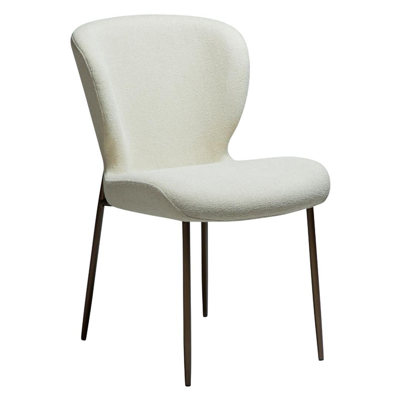 Glory Dan-Form krzesło stołowe bouclé biały.