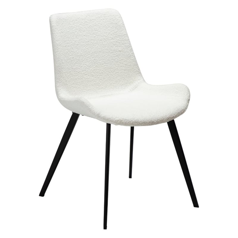 Hype Dan-Form krzesło stołowe bouclé biały.