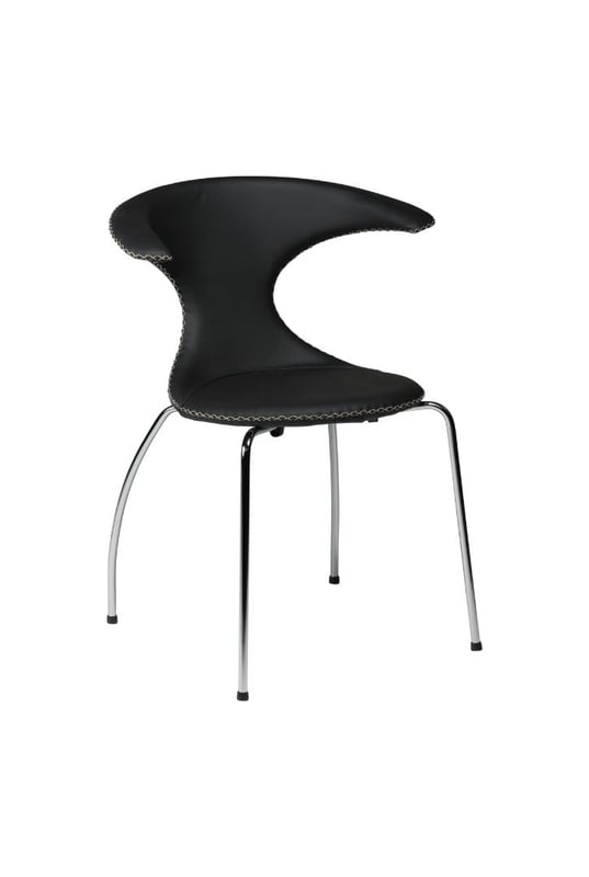 Flair Dan-Form krzesło stołowe prawdziwa skóra czarny.