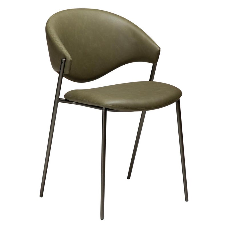 Zone Dan-Form krzesło stołowe PU skóra sztuczna ciemnozielony.