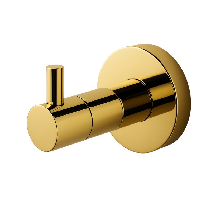 BALNEO - haczyk na ręczniki stal nierdzewna złoty połyskujący - haczyk łazienkowy QUBE nierdzewny - wieszak ścienny do łazienki