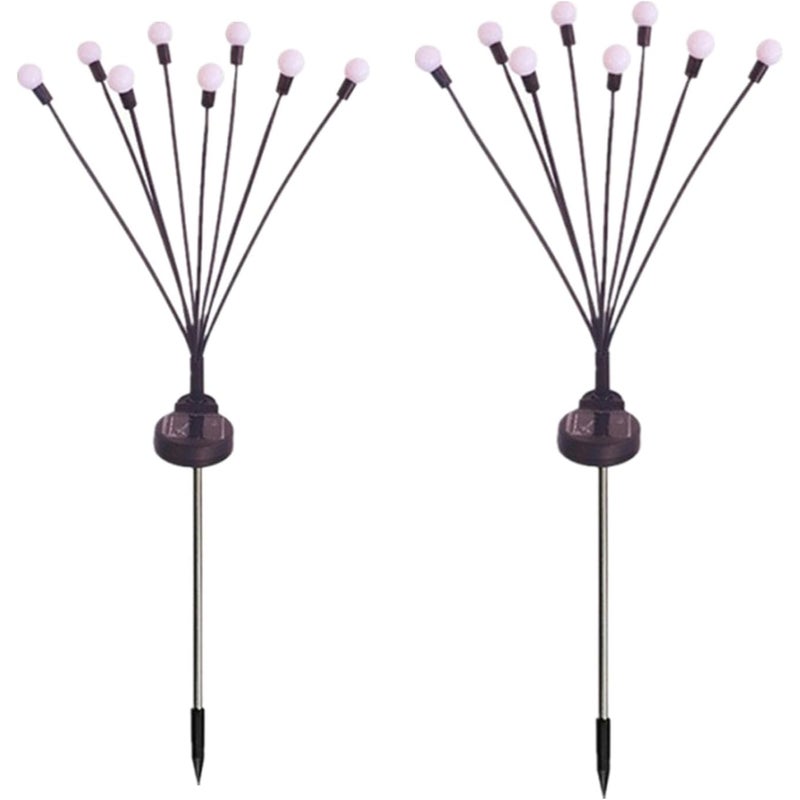 Lampy solarne 8 lampek świecących stale, ciepłe światło, 75 cm długości, 2 pary, wodoodporne, zewnętrzne lampki świetlikowe, dekoracja