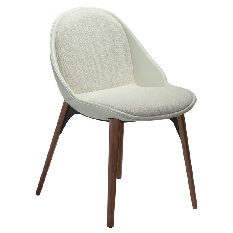 Arch Dan-Form krzesło stołowe bouclé, PU skóra sztuczna biały.