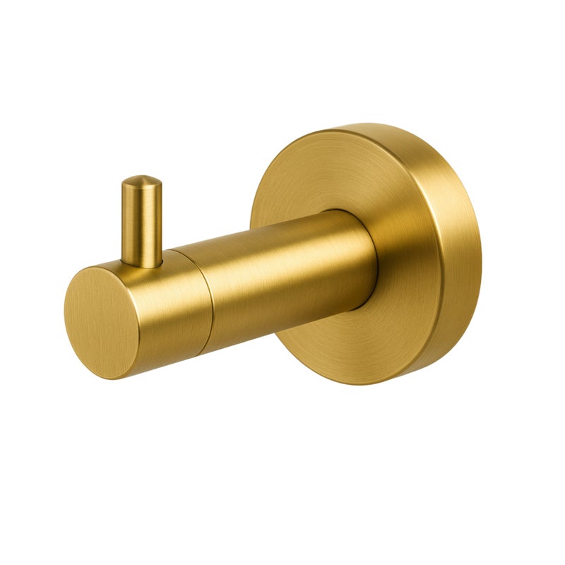 BALNEO - haczyk na ręczniki stal nierdzewna złoty - haczyk łazienkowy QUBE nierdzewny - wieszak ścienny do łazienki