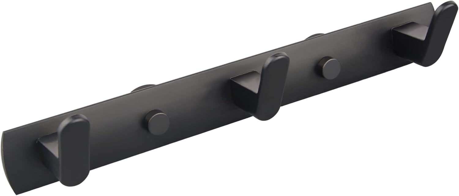 Haczyk na ubrania - Wieszak na ręczniki - Stop aluminium - 1 sztuka - 24 cm - Czarny