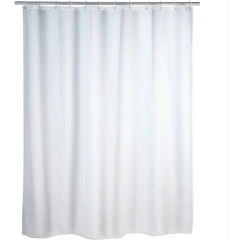 Zasłona prysznicowa antypleśniowa - Antybakteryjna - Obciążona podstawa - Z kółkami - Poliester - 150 x 180 cm - Biała