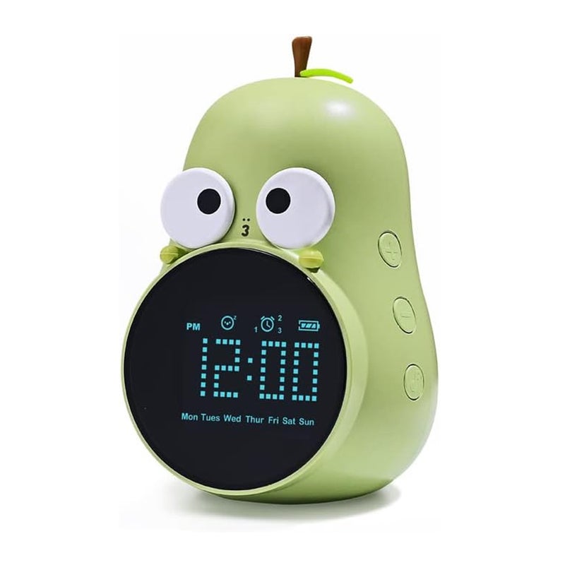 Cyfrowy budzik w kształcie gruszki z akumulatorem USB i wyświetlaczem LCD, cyfrowy zegar nocny, lampka nocna w kształcie gruszki.