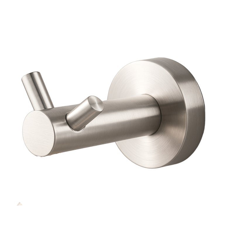 BALNEO - podwójny haczyk na ręczniki stal nierdzewna srebrny INOX - haczyk łazienkowy QUBE nierdzewny - wieszak ścienny do łazienki