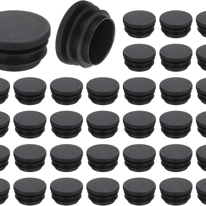 36 szt. okrągłych plastikowych zaślepek, czarne końcówki rurek, 32 mm (1,26 cala) do nóżek mebli, zabezpieczenie przed przesuwaniem