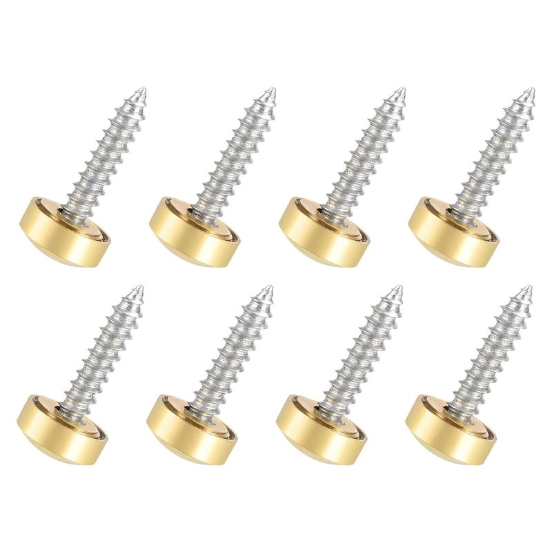 10 mm zaślepki do luster x 8 szt. polerowanego złota, ozdobne zaślepki do zapięć do luster dekoracyjnych i reklam, [złote]