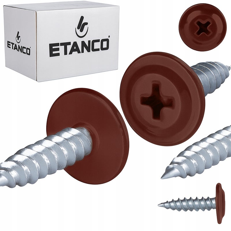 Wkręty podkładkowe Etanco do drewna 4,2x19mm, RAL3009 GM-S 250szt.