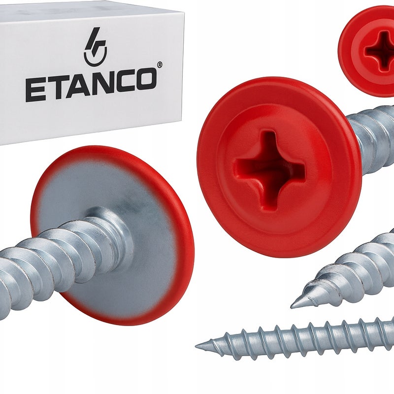 Wkręty podkładkowe Etanco do drewna 4,2x30mm, RAL3020 GM-S 250szt.