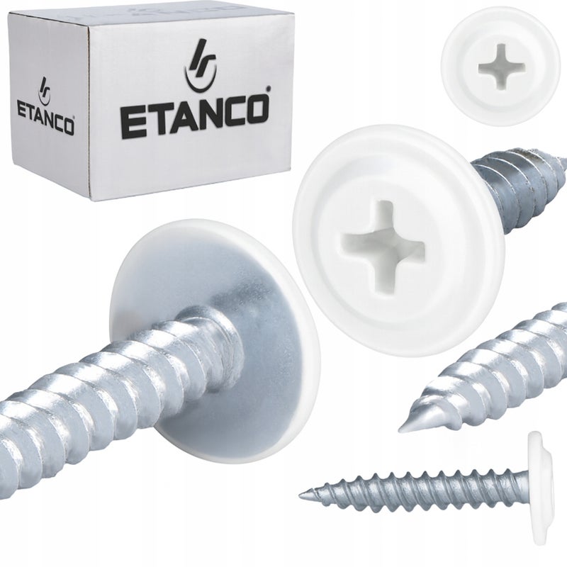 Wkręty podkładkowe Etanco do drewna 4,2x30mm, RAL9010 GM-S 250szt.