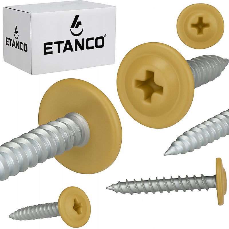 Wkręty podkładkowe Etanco do stali, zszywka 4,2x16mm, RAL1002 GM-S 250szt.