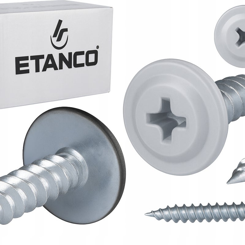 Wkręty podkładkowe Etanco do stali, zszywka 4,2x19mm, RAL7035 GM-S 250szt