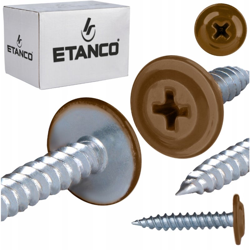 Wkręty podkładkowe Etanco do drewna 4,2x65mm, RAL 8003 GM-S 250szt.