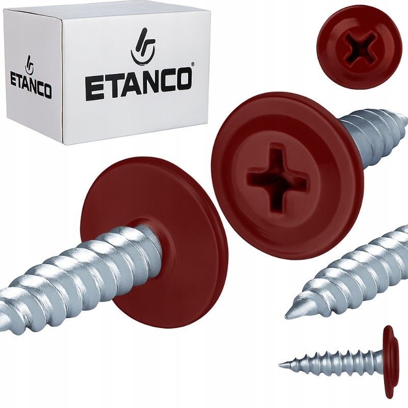 Wkręty podkładkowe Etanco do drewna 4,2x30mm, RAL3005 GM-S 250szt.