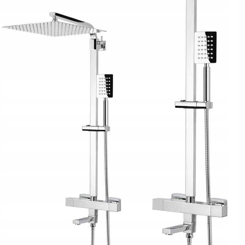 ZESTAW PRYSZNICOWY KOLUMNA NATRYSKOWA BATERIA DO WANNY Z WYLEWKĄ TERMOSTAT