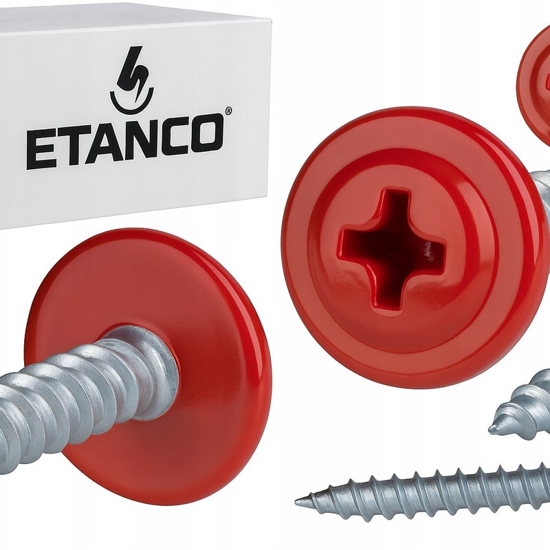 Wkręty podkładkowe Etanco do stali, zszywka 4,2x16mm, RAL3000 GM-S 250szt.