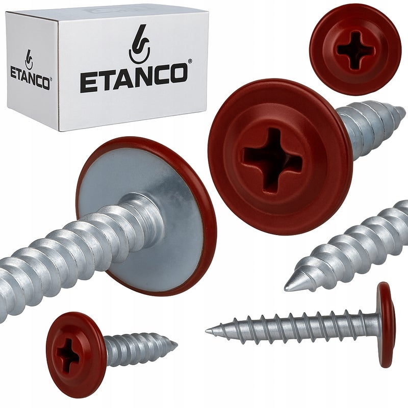 Wkręty podkładkowe Etanco do drewna 4,2x30mm, RAL3011 GM-S 250szt.