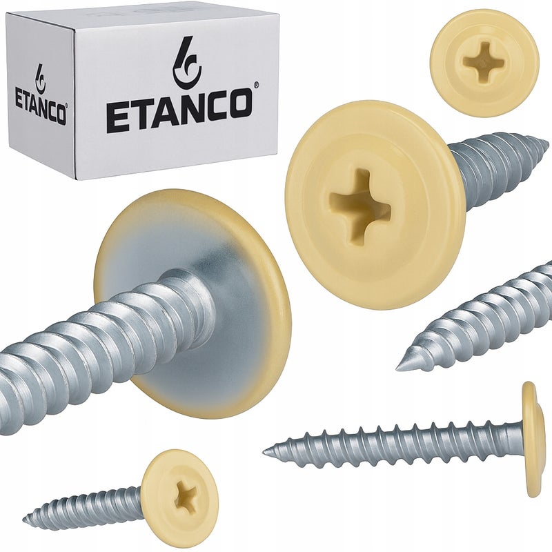 Wkręty podkładkowe Etanco do drewna 4,2x38mm, RAL 1015 GM-S 250szt.