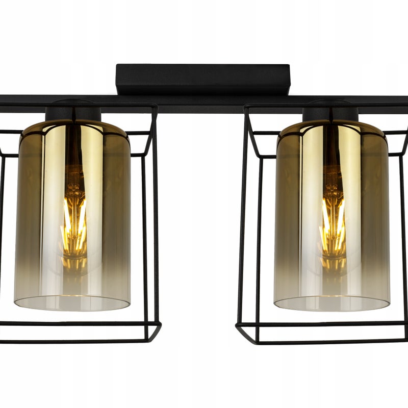 Lampa sufitowa wisząca Hella Cage modern 2xE27 abażur owalny złoty Light Home LH