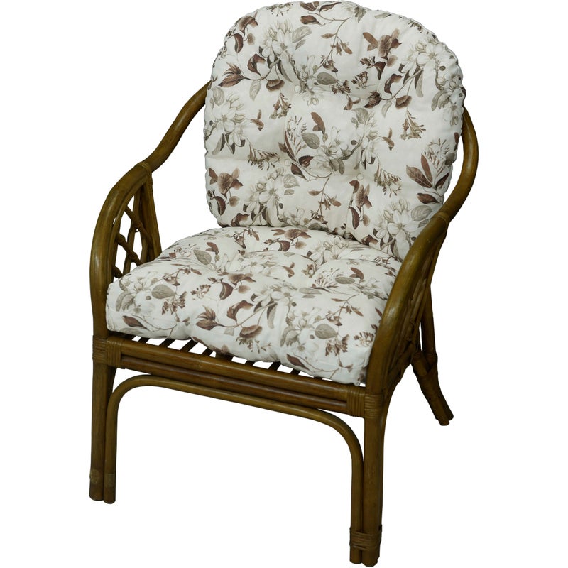 Poduszka na fotel rattanowy AMPO biały brązowy 1 szt.