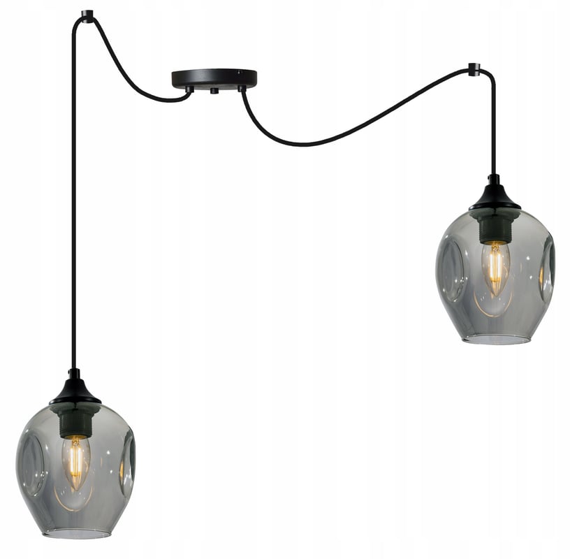 Lampa sufitowa wisząca Spider Praga loft 2xE27 abażur kulisty grafitowy Light Home LH