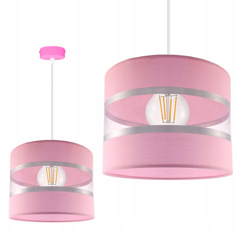Lampa sufitowa wisząca Lollipop 1xE27 abażur walec różowy Light Home LH