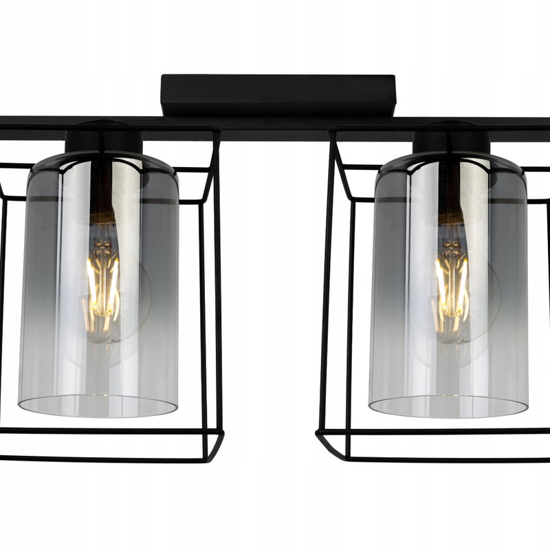 Lampa sufitowa wisząca Hella Cage modern 2xE27 abażur owalny srebrny Light Home LH
