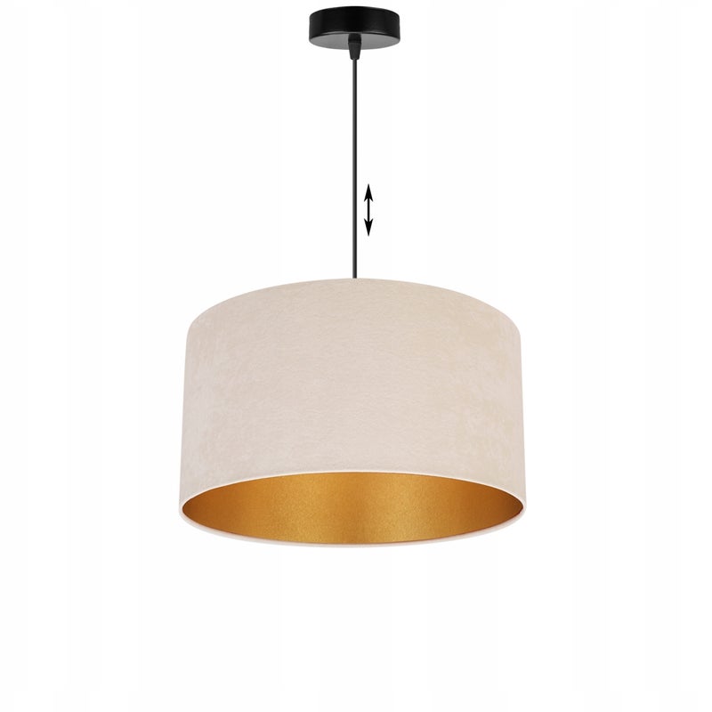 Lampa sufitowa wisząca Mediolan modern 1xE27 abażur walec beżowy Light Home LH