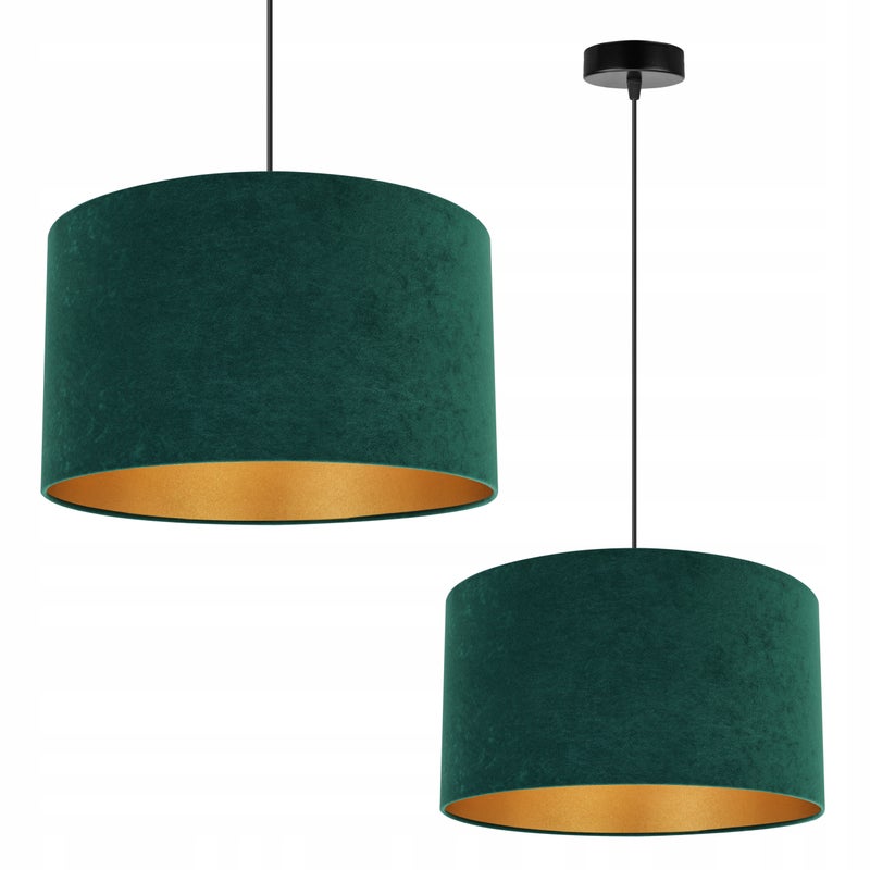 Lampa sufitowa wisząca Mediolan modern 1xE27 abażur walec złoto/zielony Light Home LH