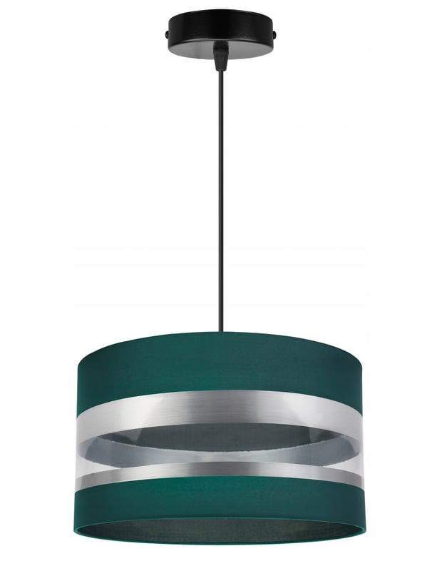 Lampa sufitowa wisząca Intense Gold boho 1xE27 abażur owalny srebrno/zielony Light Home LH