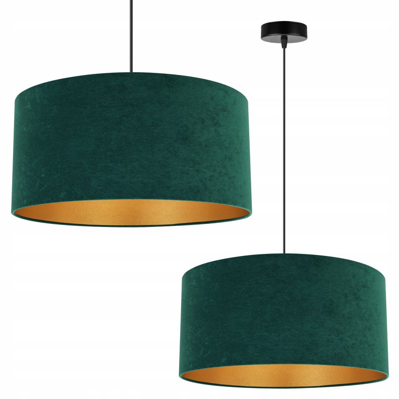 Lampa sufitowa wisząca Mediolan modern 1xE27 abażur walec złoto/zielony Light Home LH