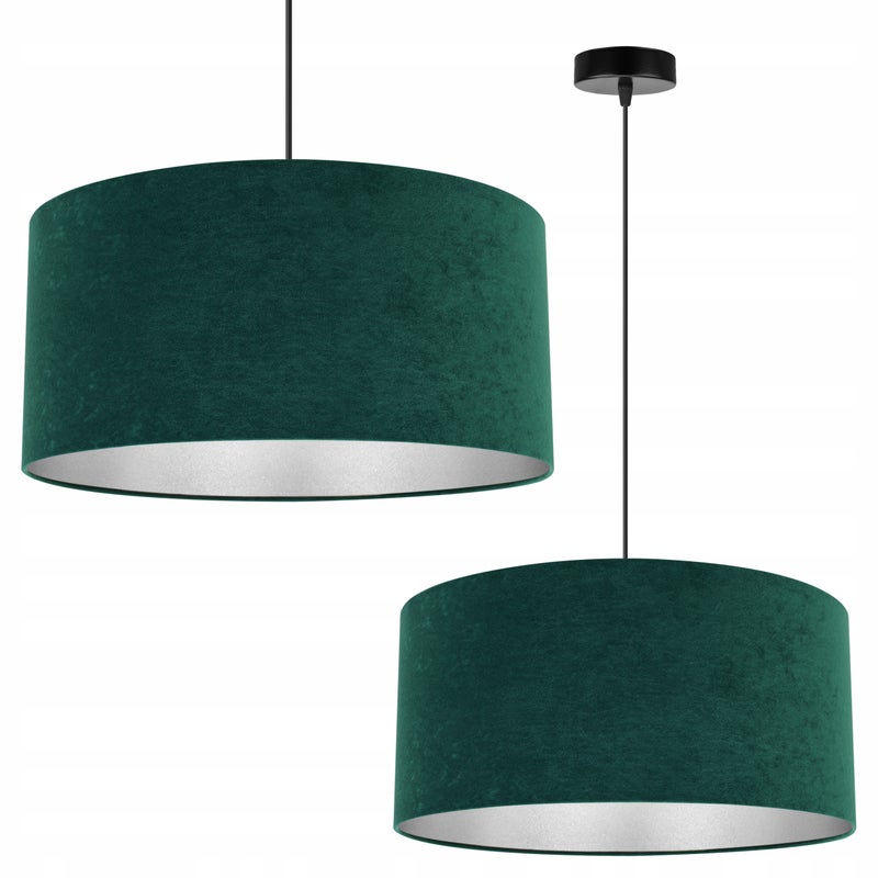 Lampa sufitowa wisząca Mediolan modern 1xE27 abażur walec srebrno/zielony Light Home LH