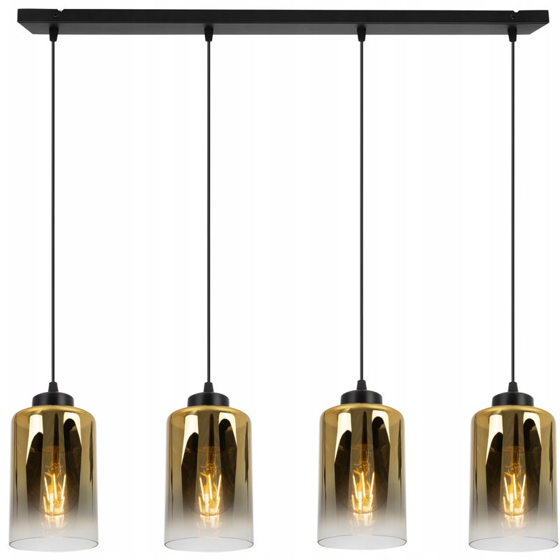 Lampa sufitowa wisząca Hella modern 4xE27 abażur walec złoty Light Home LH