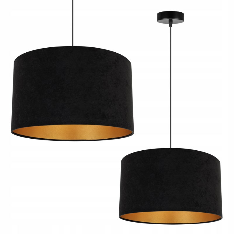 Lampa sufitowa wisząca Mediolan modern 1xE27 abażur walec złoto/czarny Light Home LH