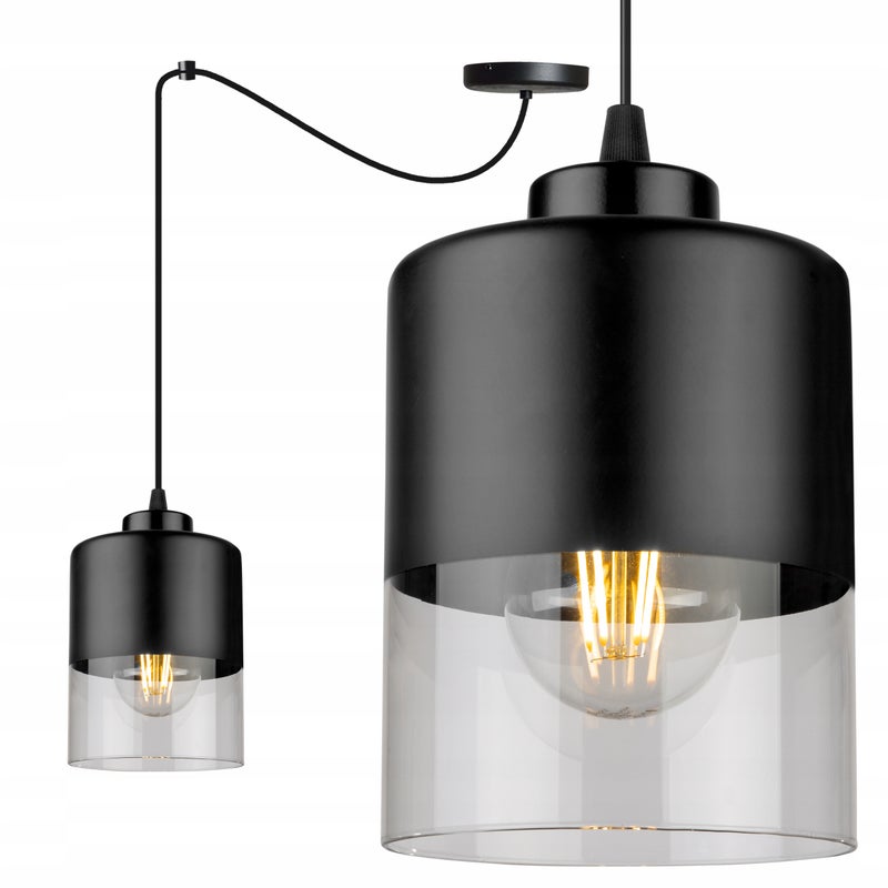 Lampa sufitowa wisząca Spider Roma loft 1xE27 abażur walec grafitowy Light Home LH