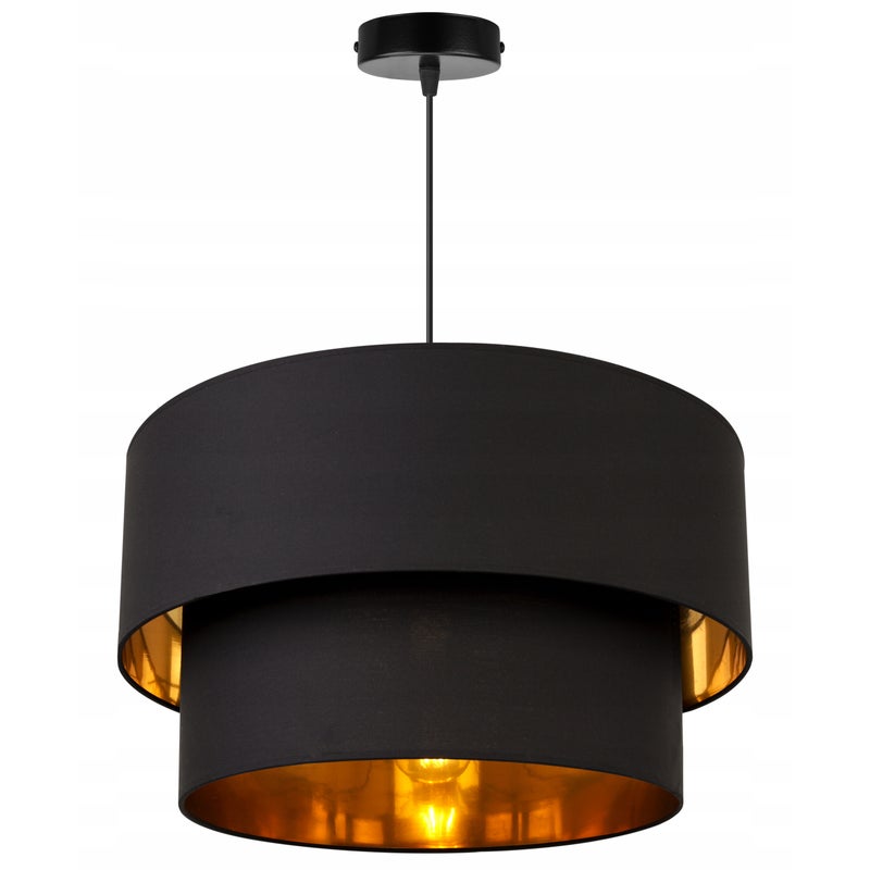 Lampa sufitowa wisząca Premium Duo modern 1xE27 abażur cylindryczny czarny Light Home LH