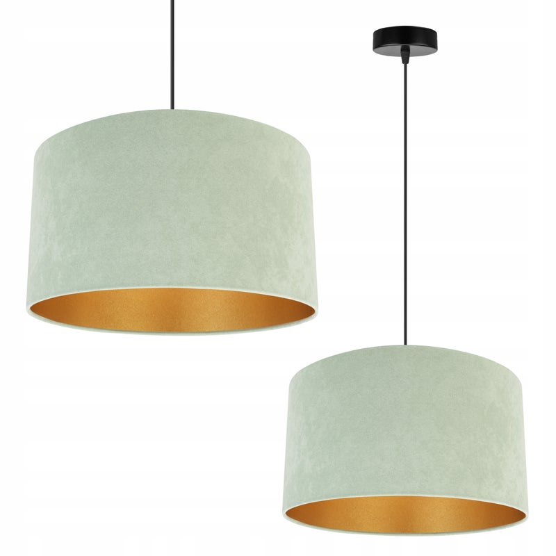 Lampa sufitowa wisząca Mediolan modern 1xE27 abażur walec miętowy Light Home LH