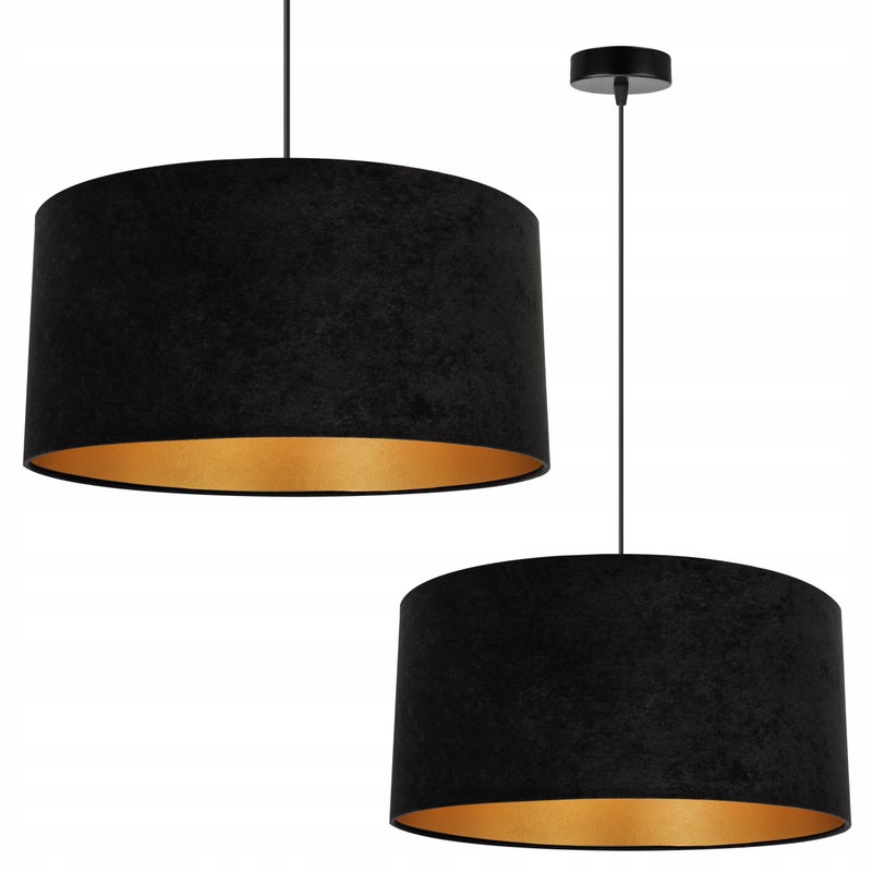 Lampa sufitowa wisząca Mediolan modern 1xE27 abażur walec złoto/czarny Light Home LH