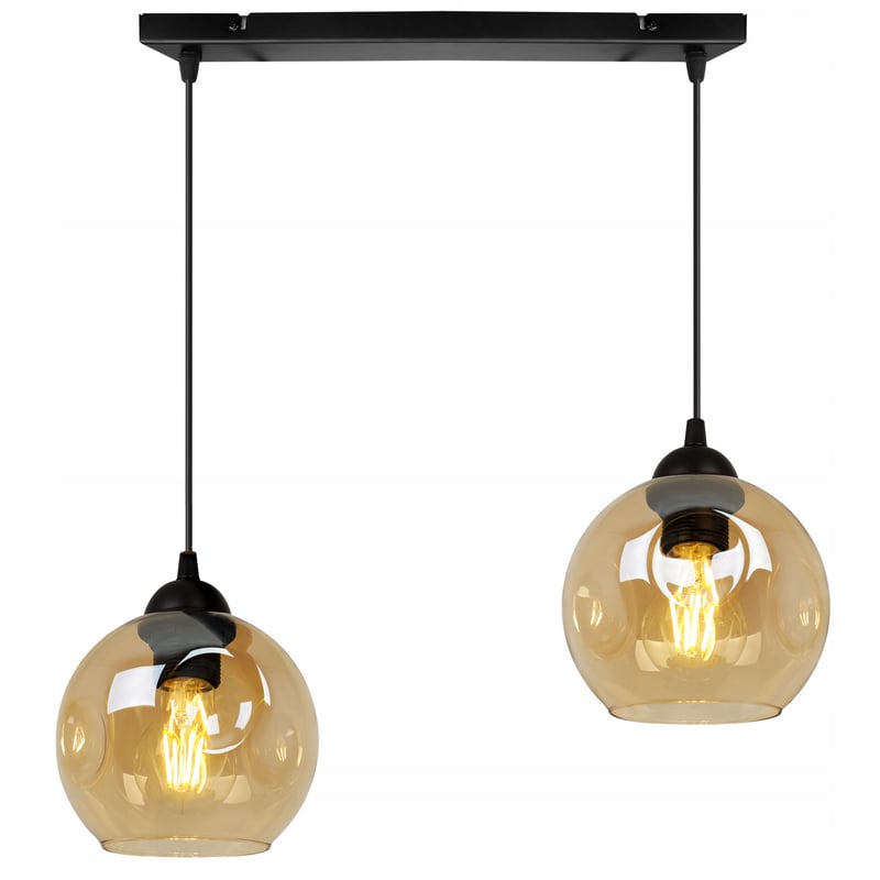 Lampa sufitowa wisząca Rio elegance 2xE27 abażur kula miedziana Light Home LH