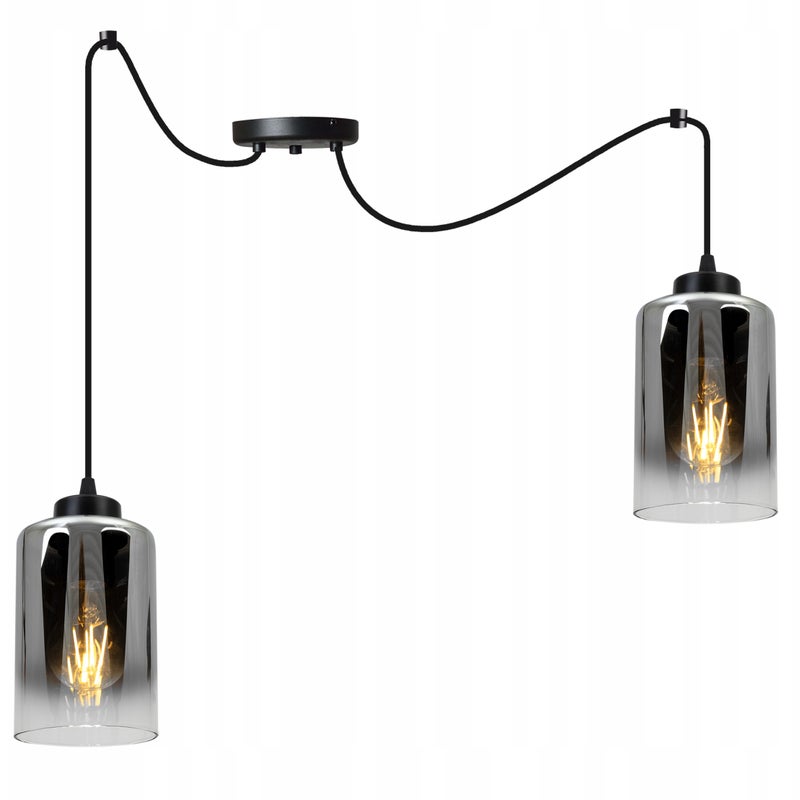 Lampa sufitowa wisząca Spider Hella modern 3xE27 abażur walec grafitowy Light Home LH