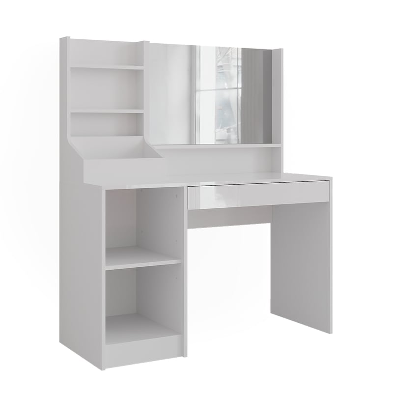 Vicco Stół toaletowy Sherry, Biały/biały wysoki połysk, 119.8 cm 3 części