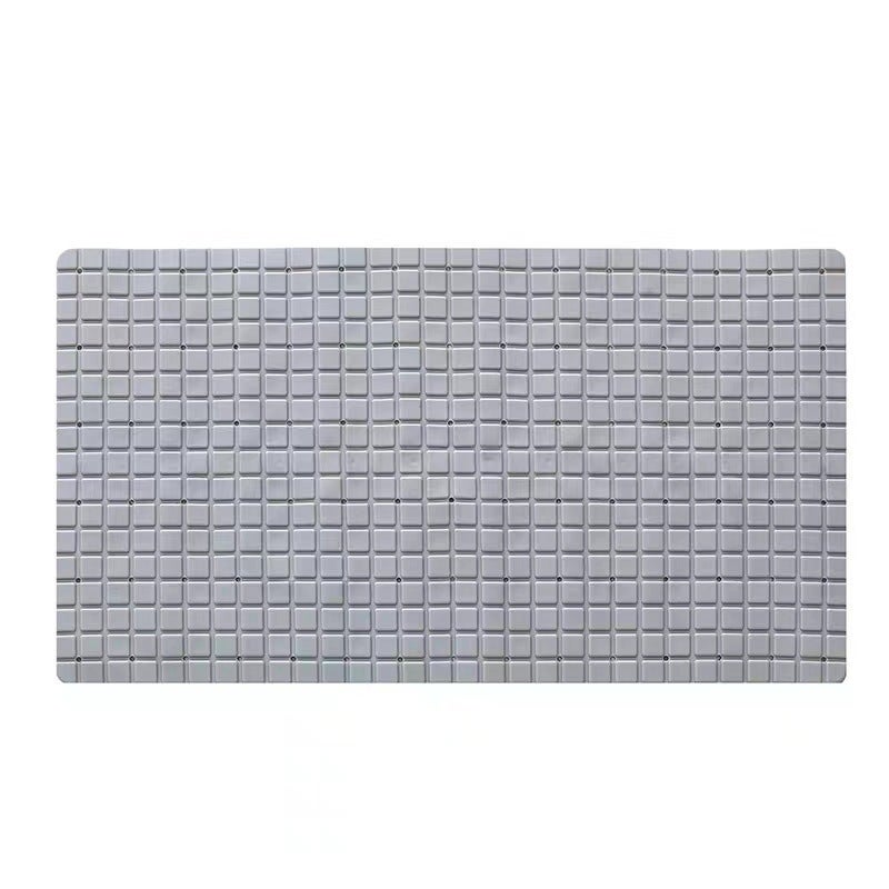 Mata antypoślizgowa pod prysznic 38x71 cm, mata łazienkowa z otworami drenażowymi i przyssawką, odpowiednia do wanny i prysznica, szara